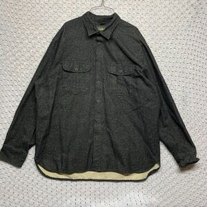 Cabela's Flannel Shirt Men's Size XL Reg‎ Black/Beige 2-Pockets 100%Cotton